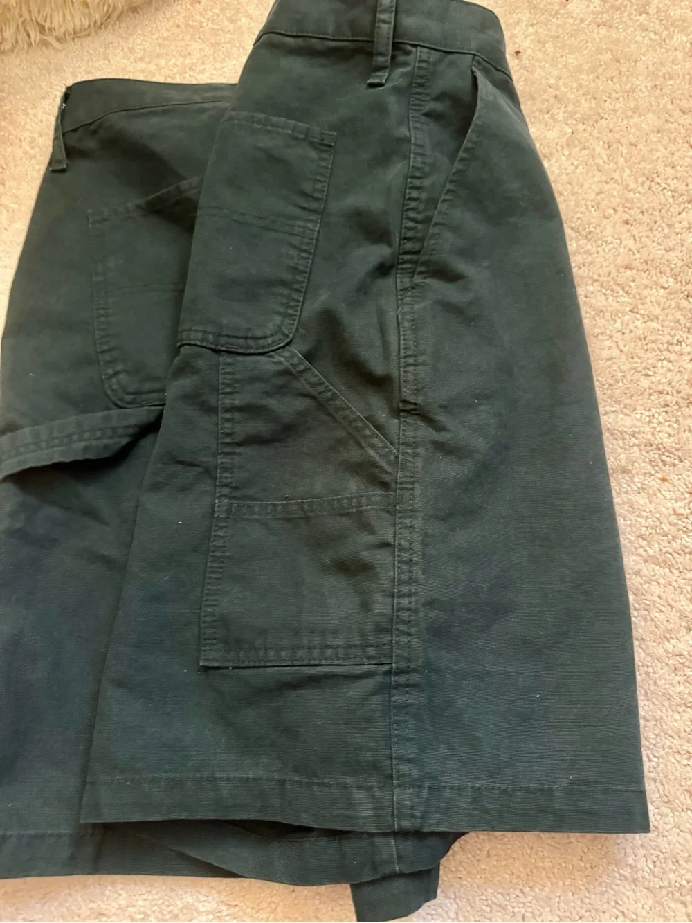 NWOT Dark Green Cargo Shorts. Size 38